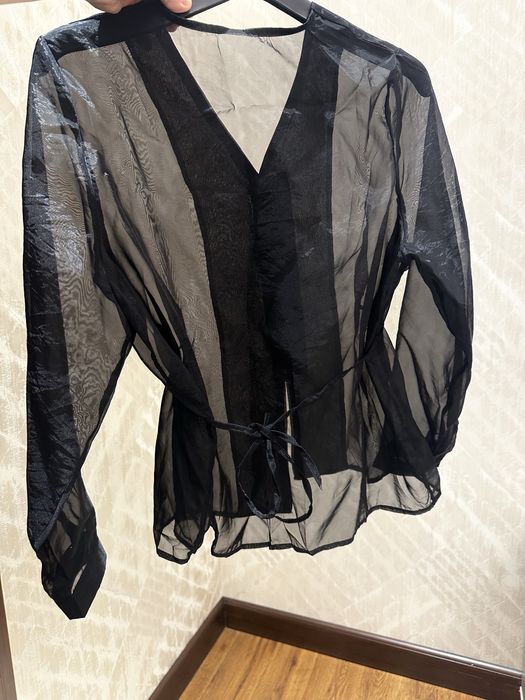 Прозрачная черная Блузка женская