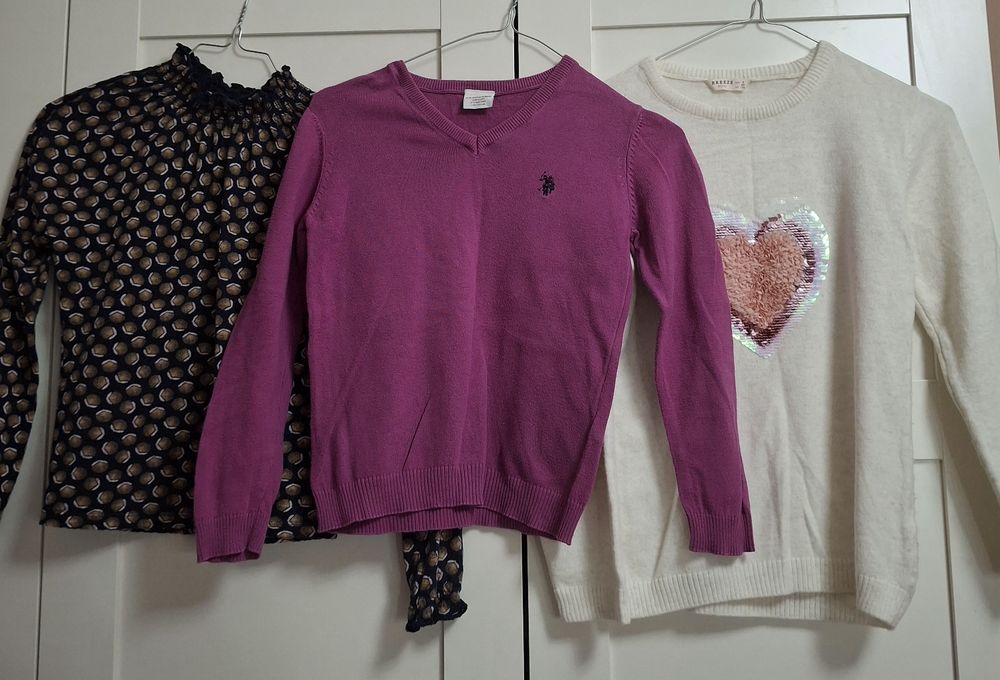 2 БР. БЛУЗИ + ПОДАРЪК БЛУЗА -,,U.S. POLO ASSN.";,,Okaïdi";,8-10год.