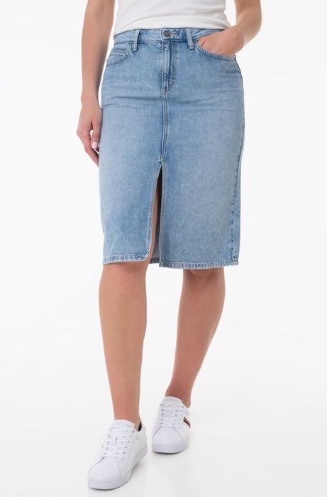 Нова дънкова пола Зара  Нова дамска пола солей