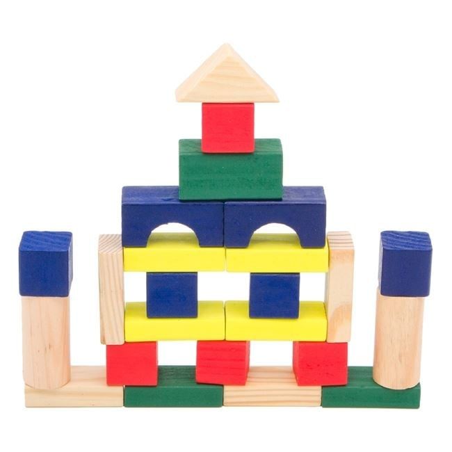 Дървен конструктор-50 части/дървени строителни блокчета/
