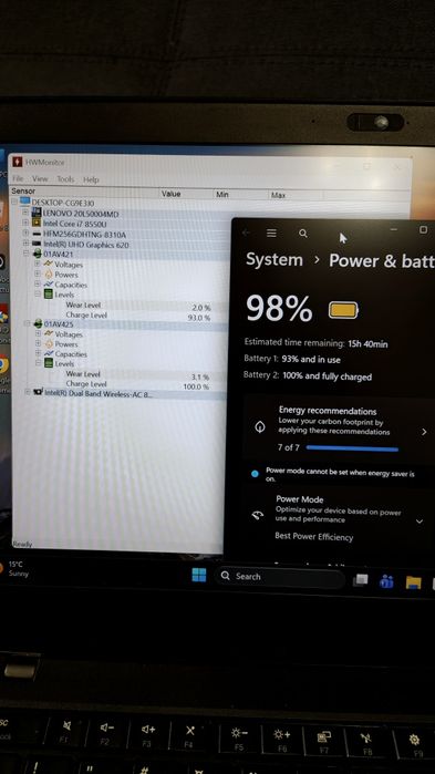 Lenovo Thinkpad T480,Cpu i7,Ram 16gb, SSD 250gb,model cu 2 baterii