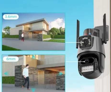 8 Mpx. Двойна вътрешна/външна WIFI камера+AI аларма/въртяща