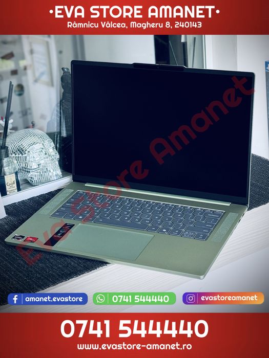 Laptop 15.6” LENOVO IdeaPad Slim 5 Procesor AMD Ryzen 7 7735HS 3.20 GHz 512GB SSD 16GB RAM Radeon 680M 2GB Windows 11 Battery Life: 13 Cicluri