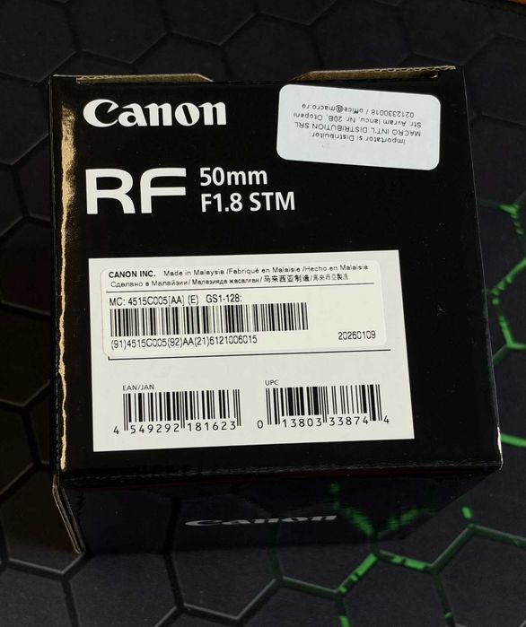 Canon RF 50mm F1.8 STM - nou nout, Garantie