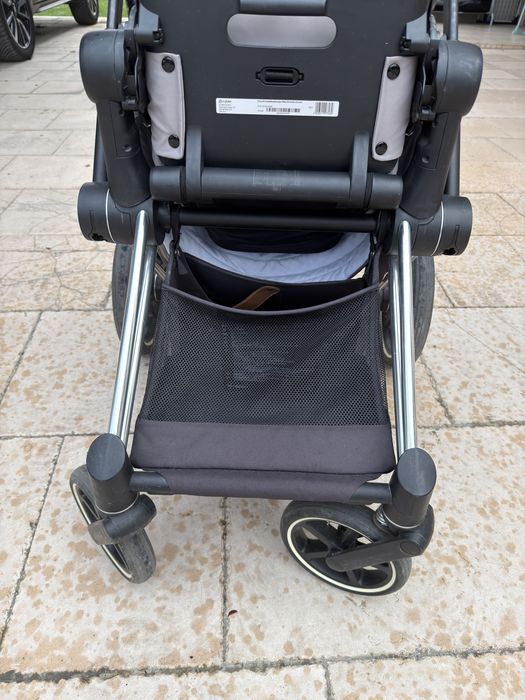 Cărucior Cybex Priam Platinum Chrome Brown 2019 + Seat Pack Manhattan Grey + Lite Cot 2-in-1