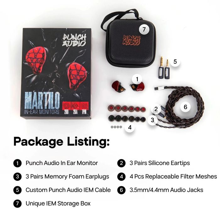 Iem , Punch Audio  Martilo, basshead iem .