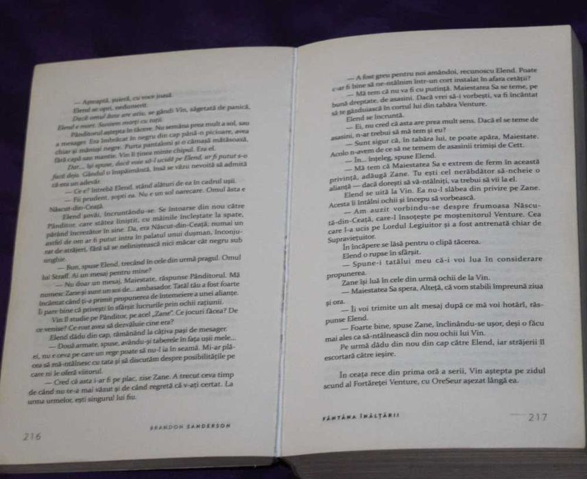 Brandon Sanderson – Fantana inaltarii Umbra sinelui seria Nascuti din ceata carti fantasy sf science fiction