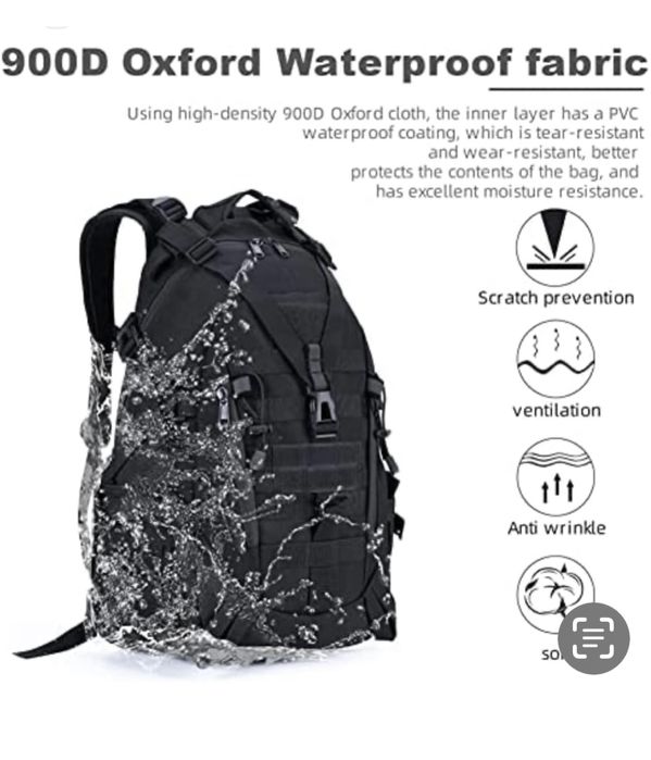 тактическа раница+светлоотразител Military 40L Molle водоустойчива