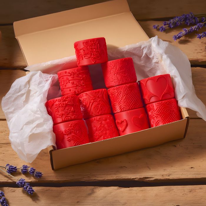 Комплект релефни ролери Св. Валентин –11 бр+лопатка за тесто и глина