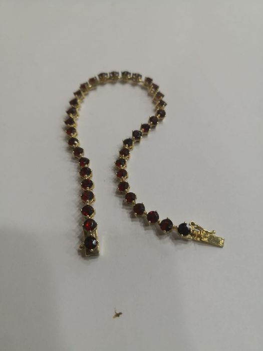 Vind brățară din aur 14kt cu granate Bohemia