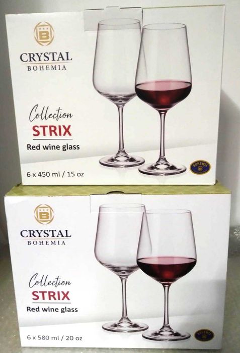 Set Pahare vin Cristal Boemia. Cadoul Perfect pt casa. Noi ambalate!
