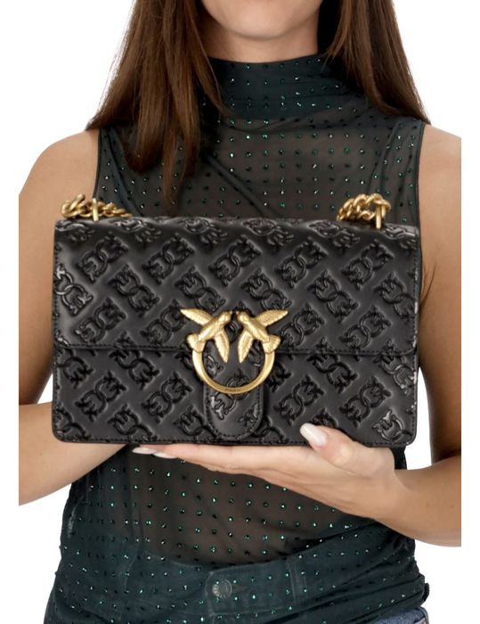 Черна чанта Pinko, естествена, актуална колекция,нова!