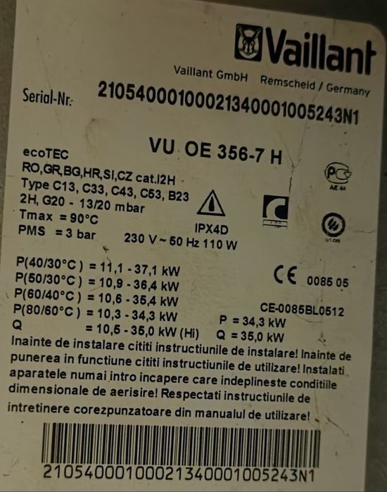 Placa electronica Vaillant in Condensatie cu proba +regulator vrc
