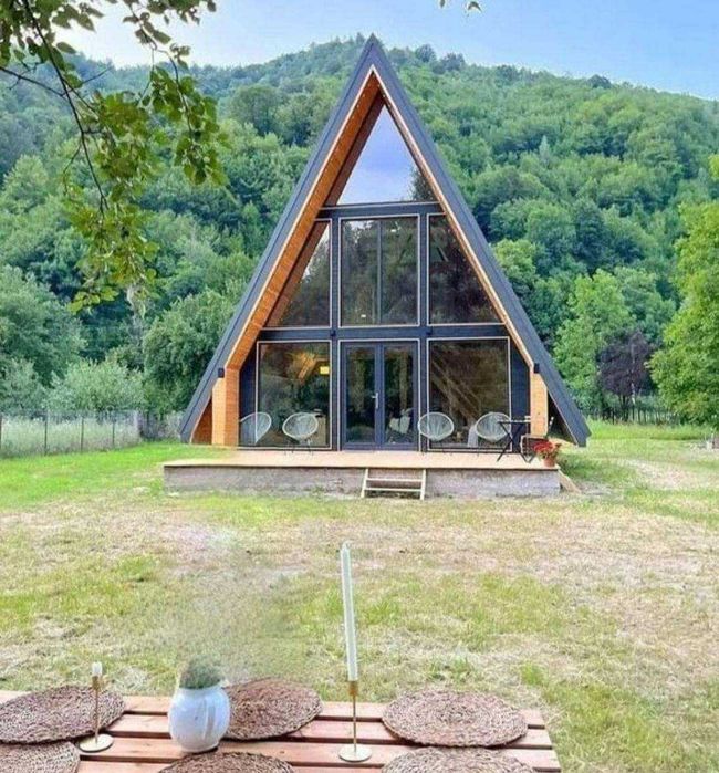 Cabana stil A-Frame, Case, Foisoare si Terase din structura de lemn la comanda