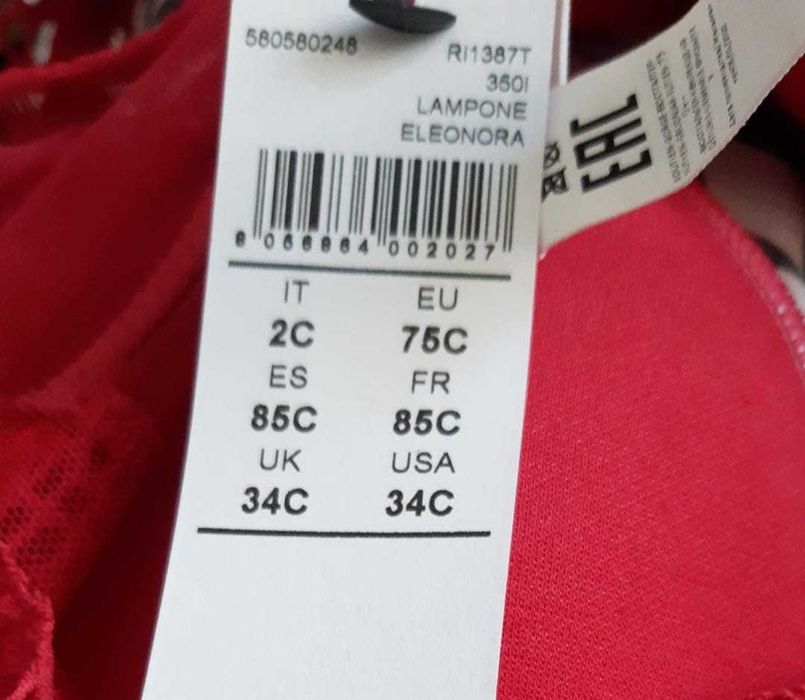 Sutien fuxia din dantelă cu burete,mărimea 75C, Intimissimi