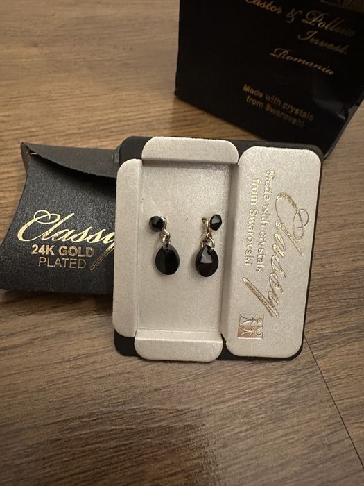 Cercer placati cu aur si pietre Swarovski