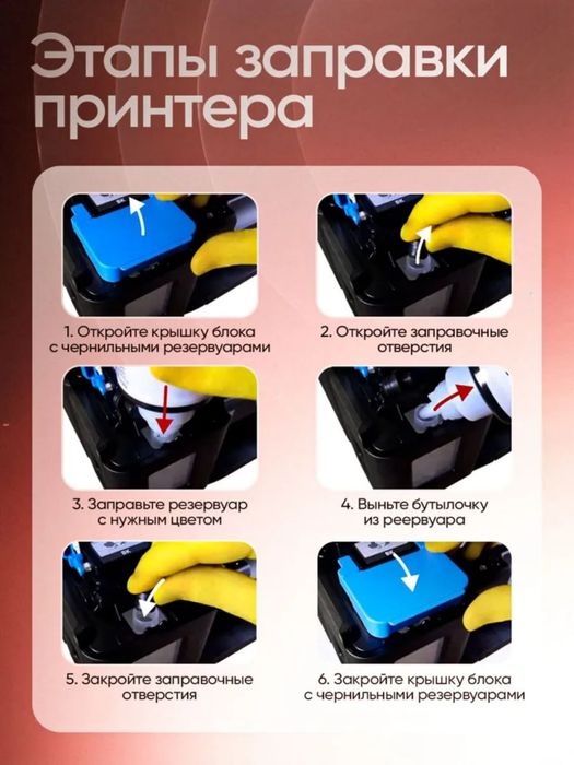 Чернила для Принтера Canon Pixma G490 ( 4 цвета + 1 ) ПОДАРОК