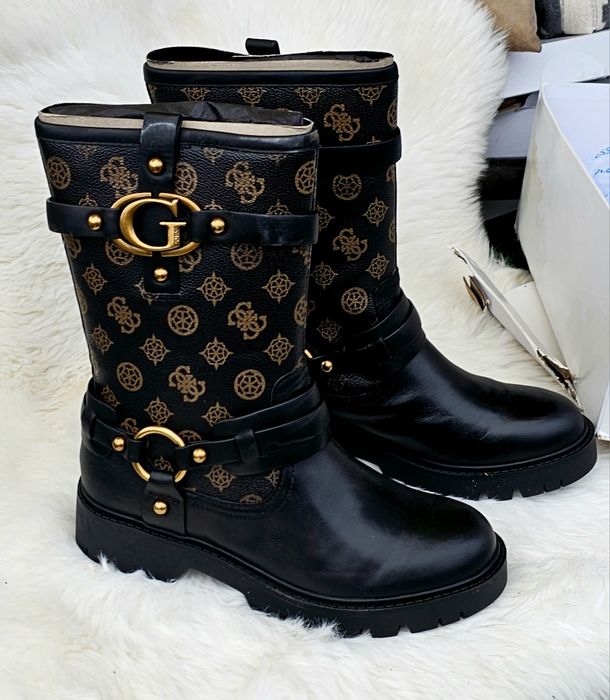 Guess оригинални дамски ботуши челси естествена кожа