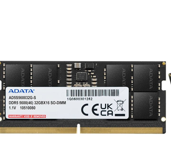 Memorie laptop 64 GB  RAM DDR5 sodimm Adata 5600mhz 2x32GB quad channe