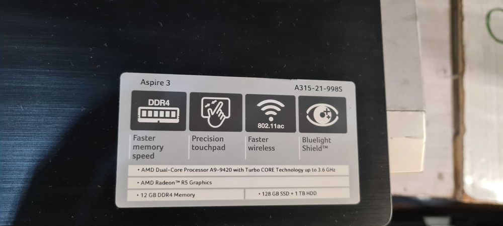 Лаптоп Acer Aspire 3  A315-21-998S  перфектен