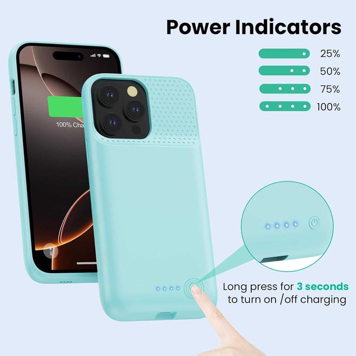 Кейс с батерия Feob за iPhone 16 Pro Max (6.9 инча), 8600 mAh