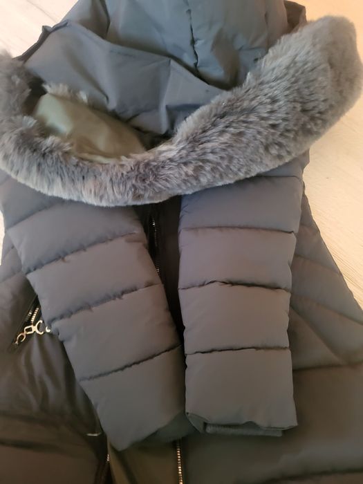 Само изпрано зимно яке тъмно зелено