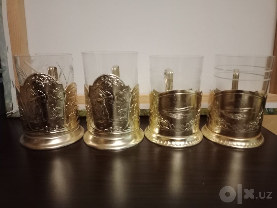 Продам сервиз пахта золотой олень и подстаканники