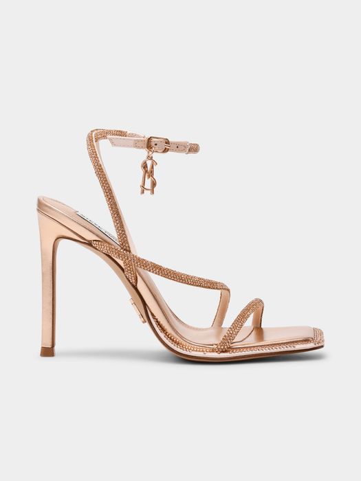 STEVE MADDEN оригинални златисти сандали на ток с камъни