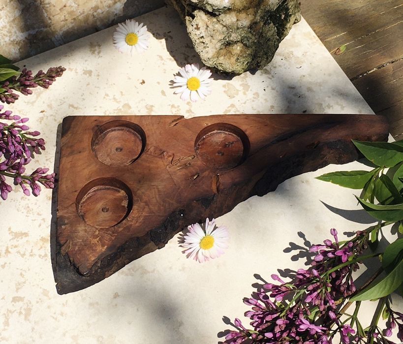 Свещник от дърво ръчна изработка