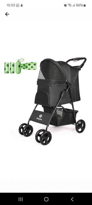 Carucior pliabil pentru animale nou.