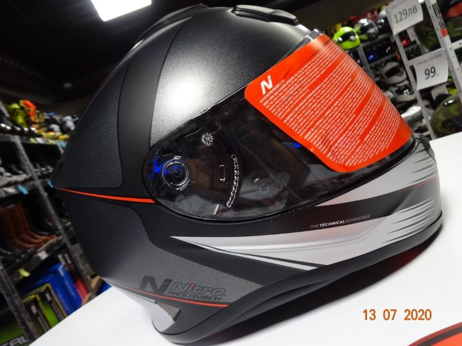 Каска nitro n3100 satin black gun нова мото каска шлем xs s m l xl xxl