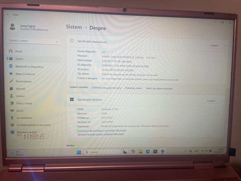 Vând laptop Nou Notodd n700