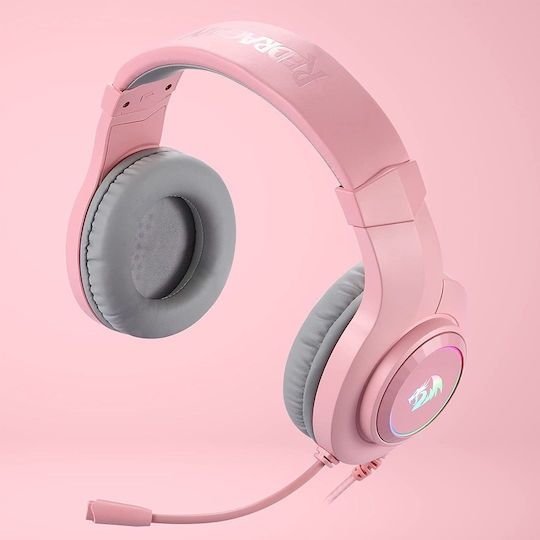 Геймърски слушалки IMYB RGB, розови, кабелни с микрофон, 3.5 мм, PC, PS5, Xbox, Switch с кутия