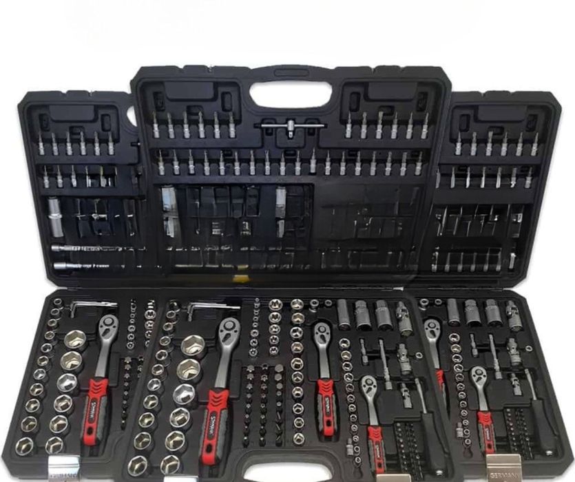 Куфар с инструменти Гедоре 172 части с 3 боря Тресчотки