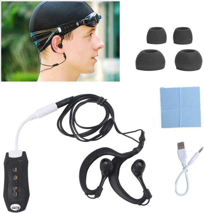 Водоустойчив MP3 Плейър за Плуване и Гмуркане – 4GB памет и FM радио