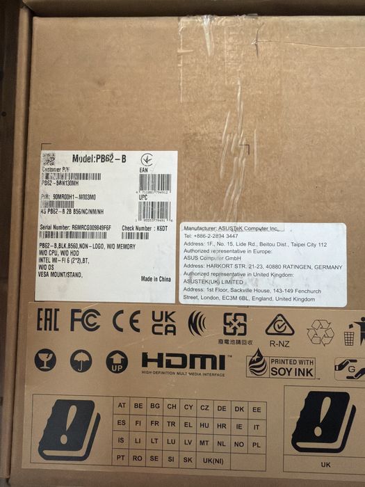 MiniPC Asus i7 11700 8core 16g 512g nvme WiFi BT
