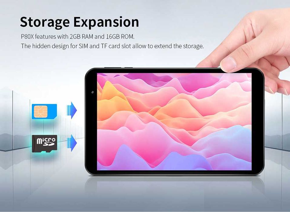 Teclast P80X Таблет 2G RAM 32G ROM 4G LTE 8-Инчов Дисплей Android 9.0