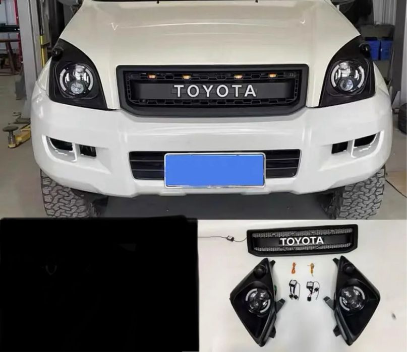 Фары Прадо 120 тюнинг Bi led решетка радиатора