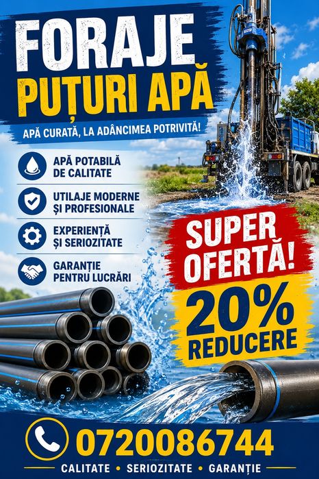 Foraje puțuri apa
