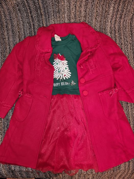 Коледна рокля и палто 110-116