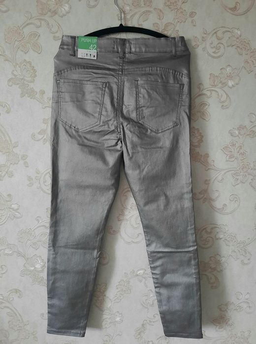 Blugi argintii metalizați damă