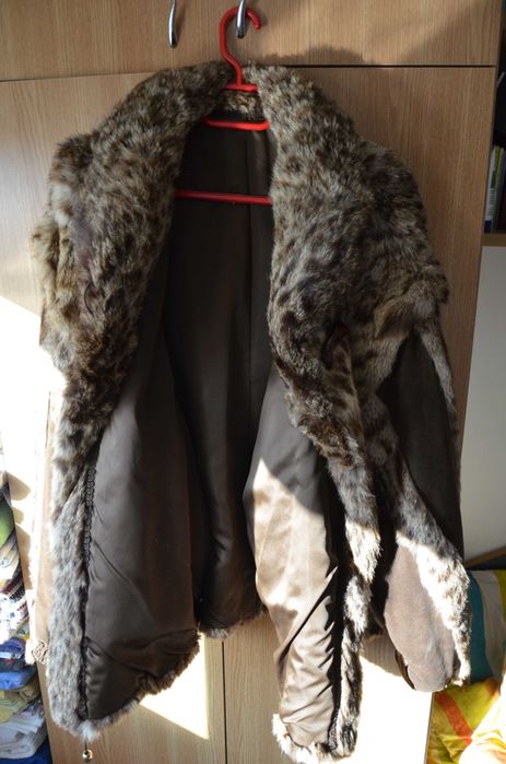 Haina de blană naturală din ras/ lynx/ linx / pisica salbatica