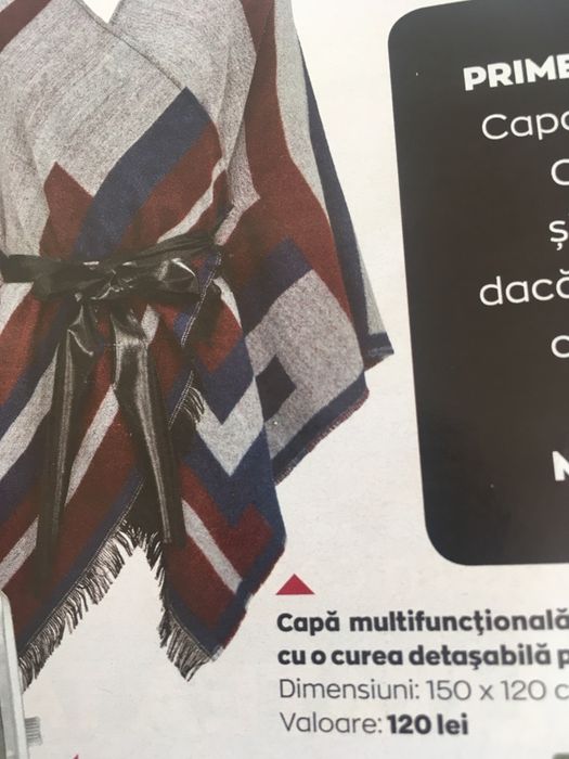 Poncho multifunctional cu curea detasabila