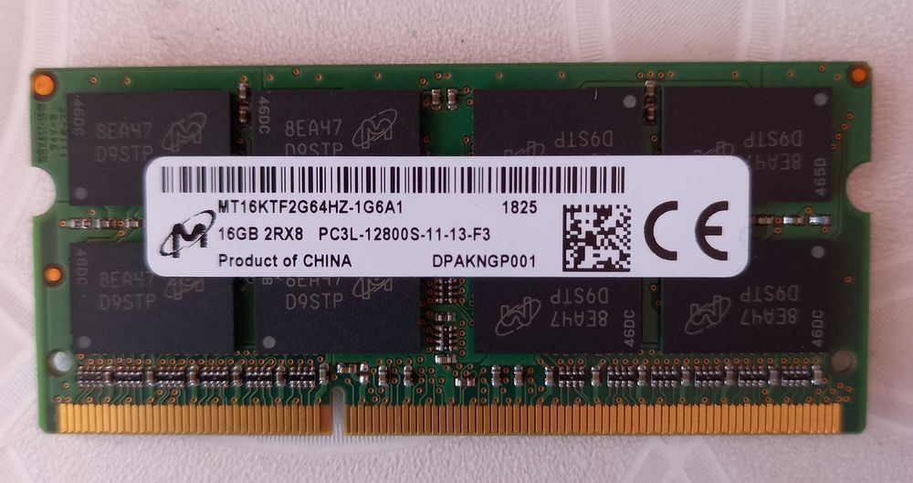 Laptop RAM Crucial 16GB DDR3 - 1600MHz