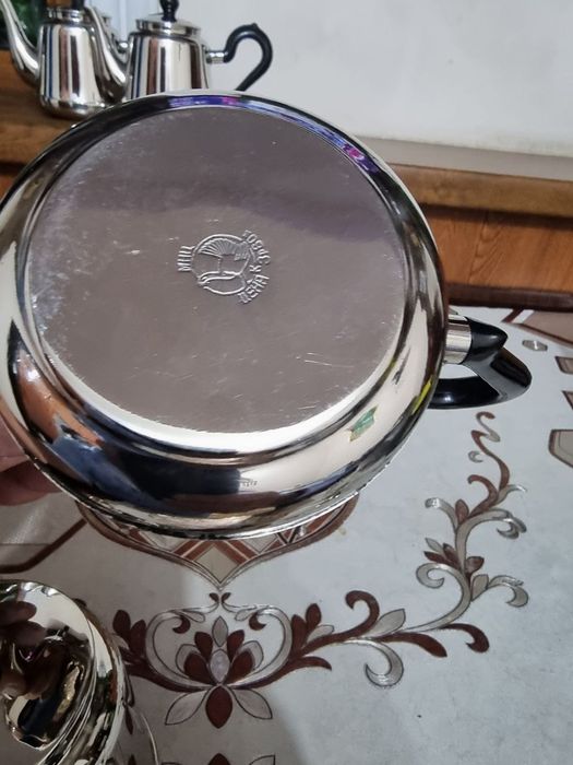 Мелхиор латун чойне .Чайник латун пакрытый никелем Мелхиор