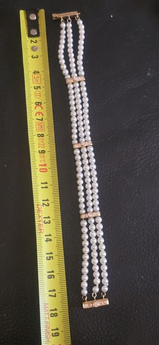 Brățară aur perle si diamante naturale okazie