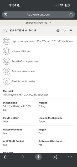 Раница и несесер на Kapten & Son( Bergen Pro Sandstone)