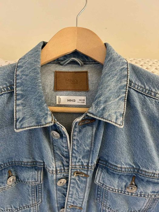 Дънково яке Mango за момче 164 см, блузи Benetton, дънки Reserved