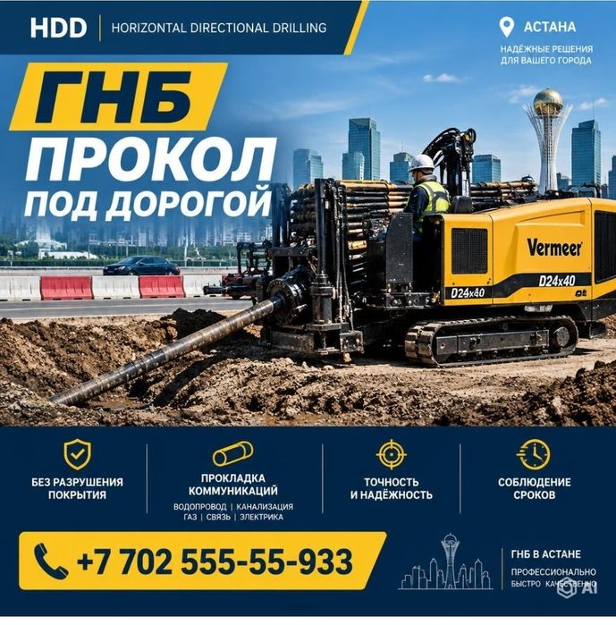 Гнб бурение  Прокол под дорогой, тротуарами, газонами.
Прокладка водо
