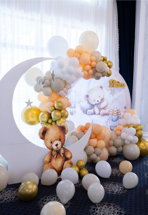 Aranjament baloane/ cristelnita decor, arcada baloane